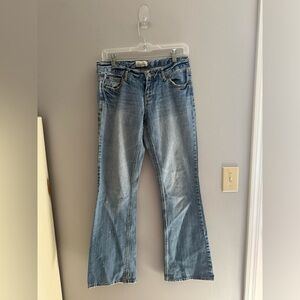 Aeropostale Mid Rise Flare Y2K Jeans Woman’s SZ 5/6 Light Wash Pockets Stretch